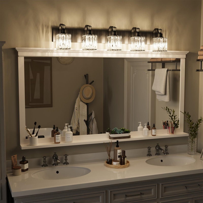 Éclairage de meuble-lavabo moderne en cristal, Noir, noir, noir, noir