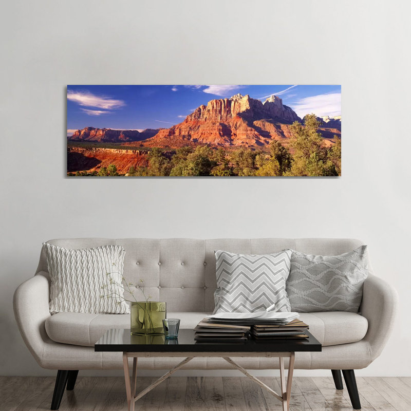 Canyon Surrounded With Forest, Escalante Canyon, Zion National Park, Washington County, Utah, USA by Panoramic Images - Wrapped Canvas Panoramic Print