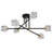 Lustre 6-Light Crystal Flush Mount Chandelier with Polished Metal and Transparent Crystal Shades