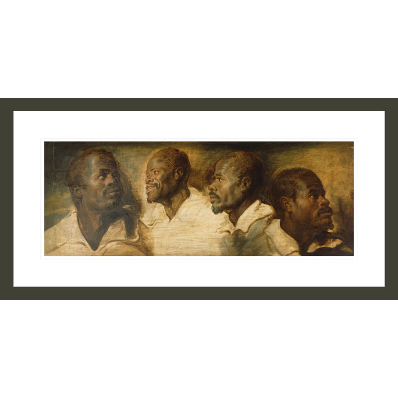 Quatre études sur une tête d'homme par Peter Paul Rubens, impression giclée encadrée, 15.01" H x 29.5" W
