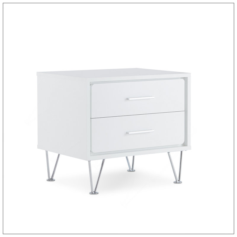 Deoss White Finish Accent Table, White