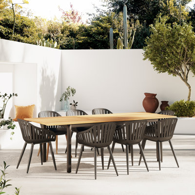 Anautica 94" Eucalyptus Patio Dining Set
