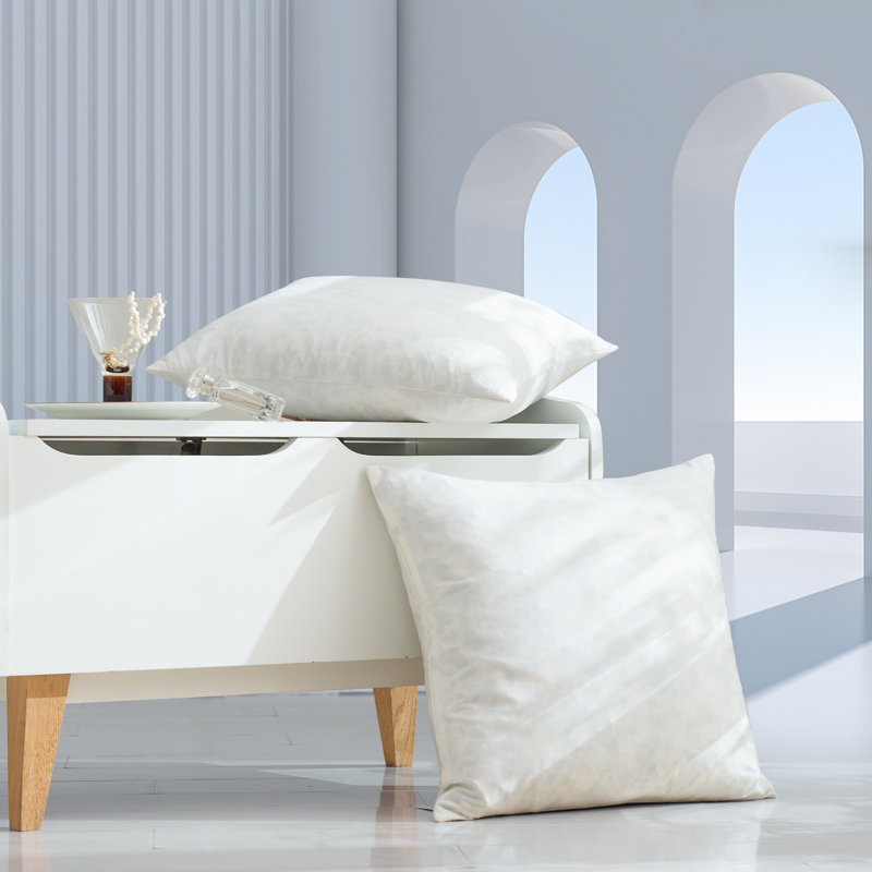 Coussin 100% plumes avec housse 100% coton, support ferme et respirant, ensemble de 2, Rectangle 12"H x 20"W