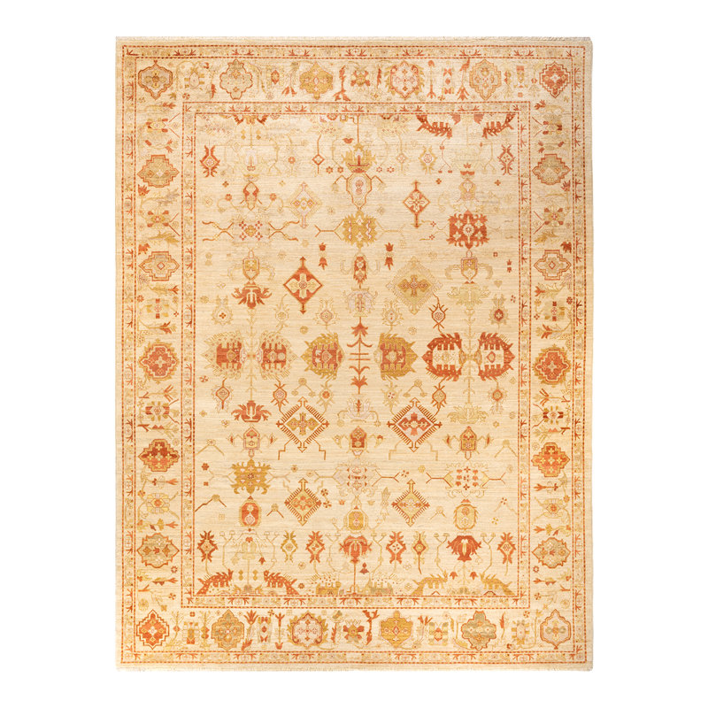 Tapis unique en laine noué à la main de style nouvel âge 9 pi x 12 pi Kendyle