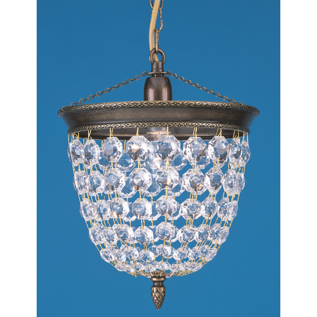 Elwyn 1 - Light Antique Brass Crystal Pendant