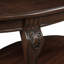 Table basse ovale, table basse à 2 niveaux avec tablette de rangement ouverte, table centrale-131941767