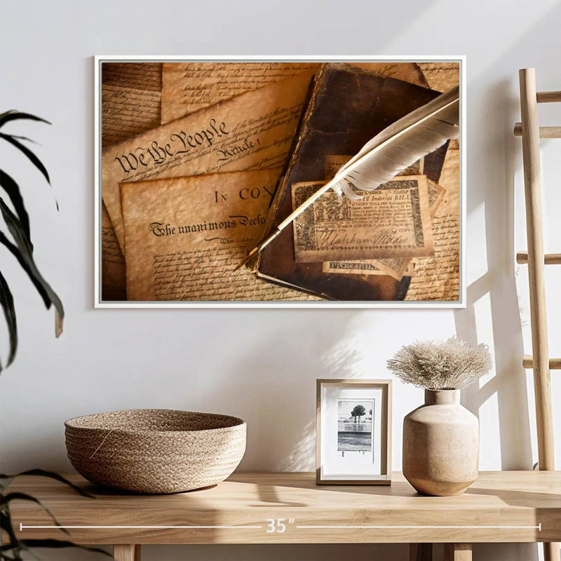 «Quill», Cadre flottant blanc, 25 po x 17 po