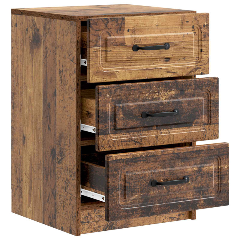 43cm W Manufactured Wood Bedside Table, Old Wood