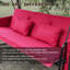 Balançoire convertible 2 en 1, balançoire d'extérieur 3 places avec auvent et coussin, capacité de poids de 600 lb