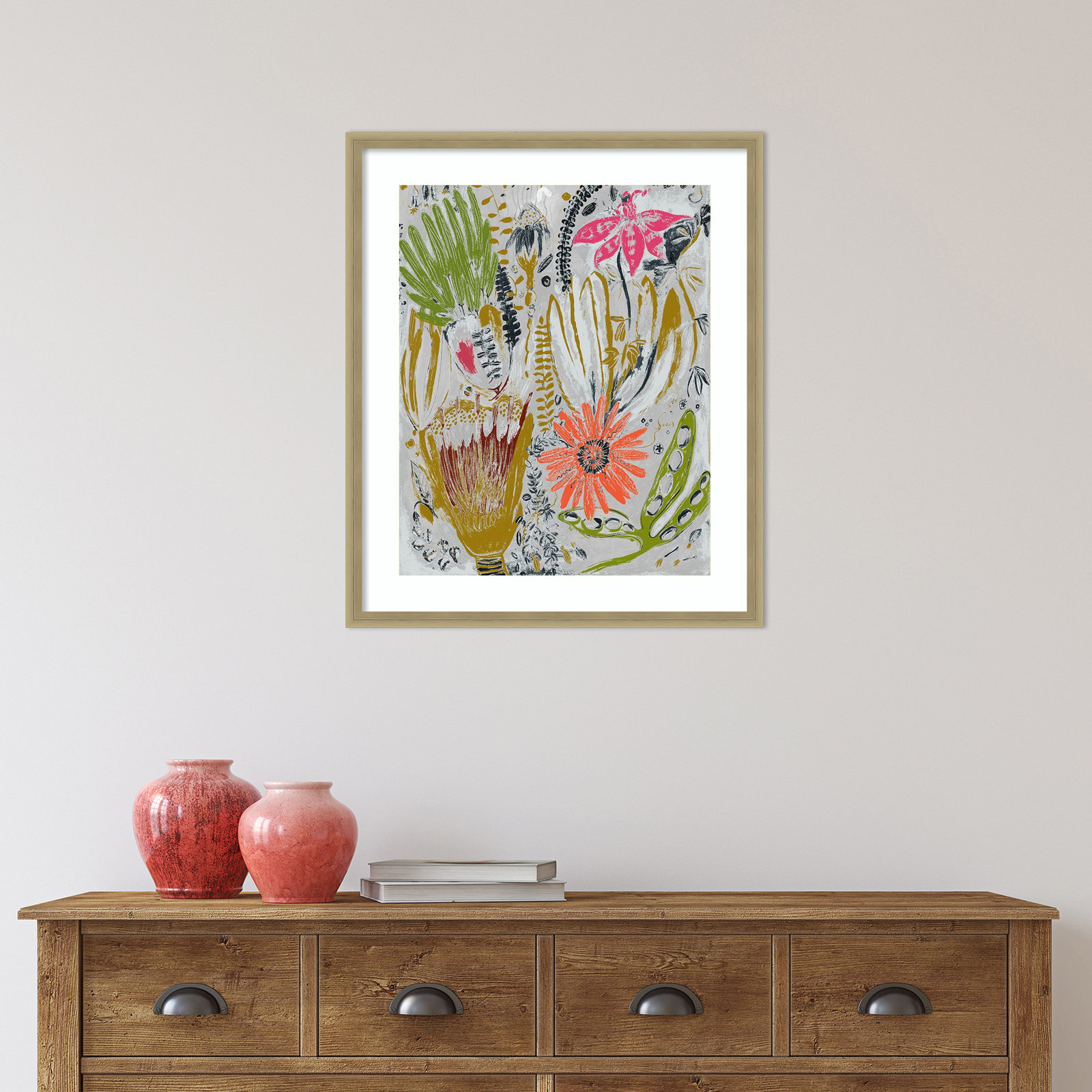 Tropical Blooms by Maya Woods, Brown, 21" W x 25" H