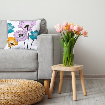 Coussin décoratif coquelicots