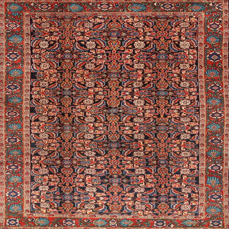 Tapis brun à motif oriental, Rond 5 pi