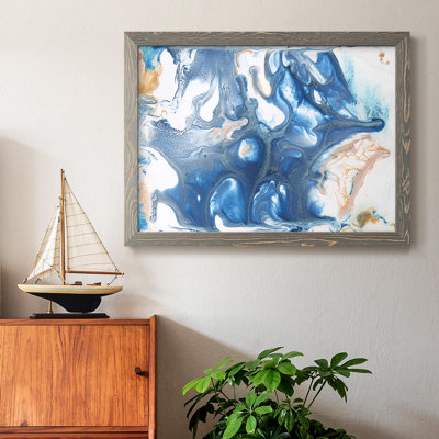 «Dancing Blue II» - Toile tendue avec châssis rustique