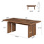 Table de salle à manger en bois 63 pouces, table de cuisine moderne Mid-Century