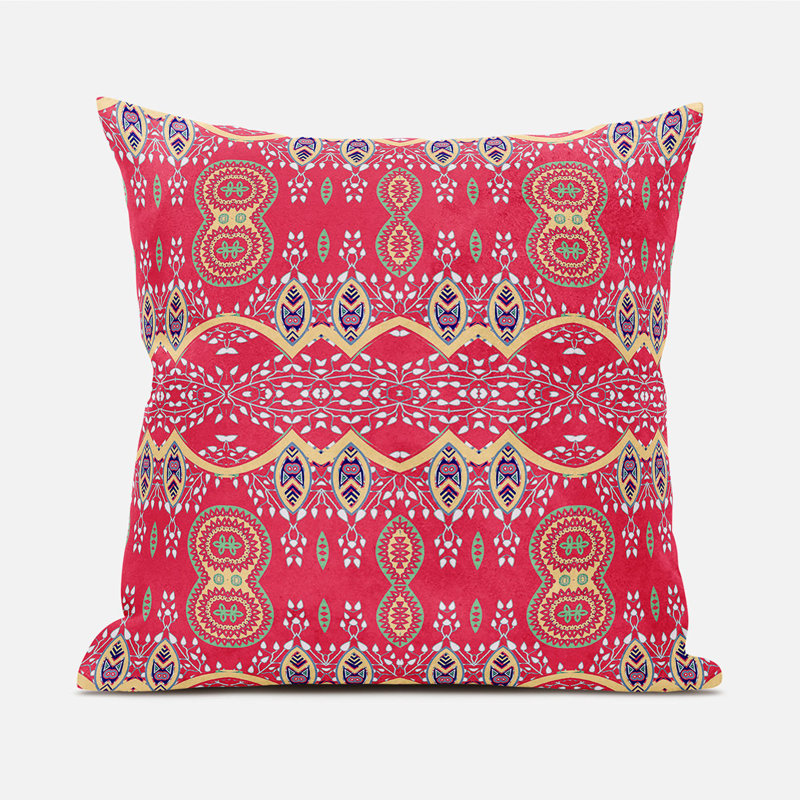 Housse et insert de coussin décoratif en polyester pour l'intérieur et l'extérieur, 16 po x 16 po, Rouge