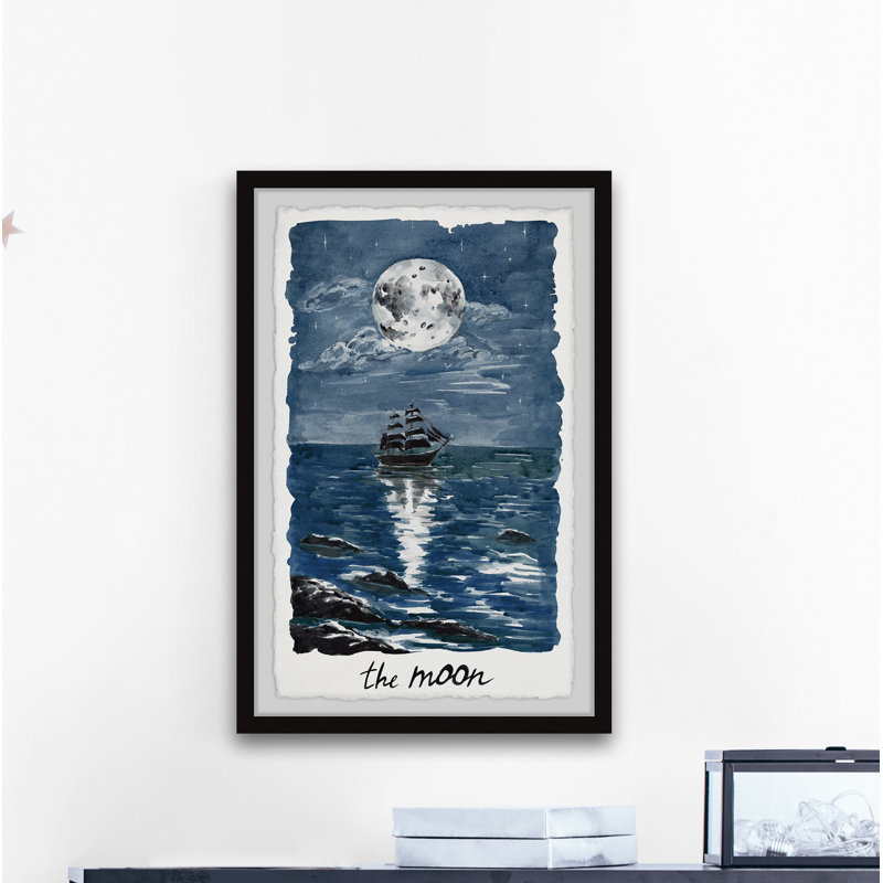 Moon Shines 1 Piece Single Picture Frame Painting, 91cm H x 61cm W x 3.81cm D
