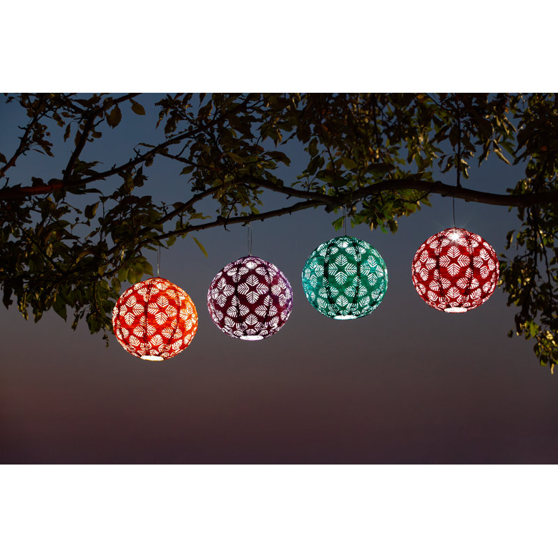 Chili Red 12'' Solar Powered LED Outdoor Lantern