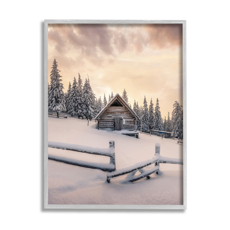 Impression de chalet «Winter», H 30 po x l 24 po x P 1,5 po, Estampe numérique Farmhouse
