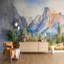 Murale de paysage de montagne Yosemite peint à la main-1491472167