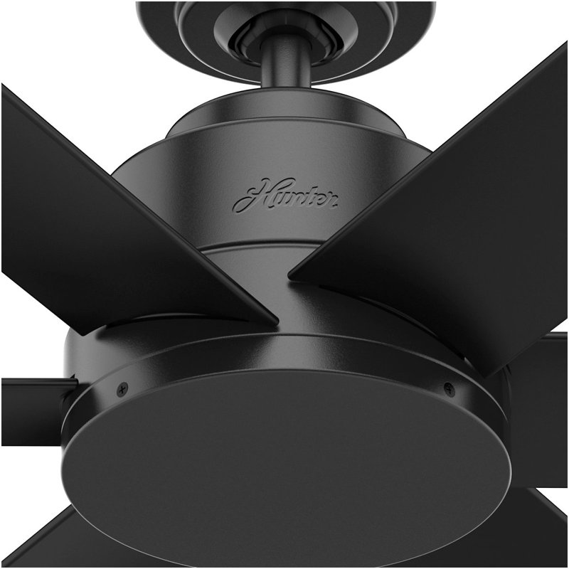 112cm Ceiling Fan with Light Kit, Mattee Black, Mattee Black