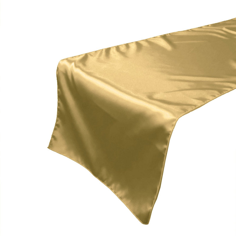 Karisha Rectangle Polyester Table Runnner, 72" x 12", Gold