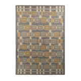 Scandinavian Hand Knotted Wool Geometric Area Rug