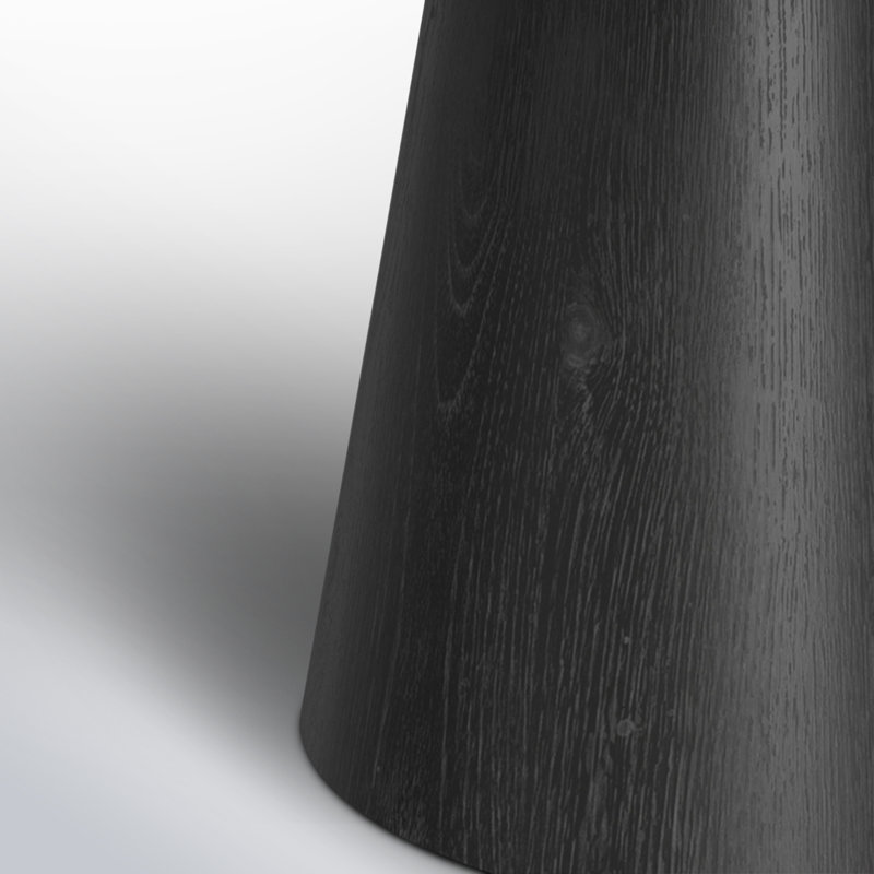 Table basse à piédestal Astraea, H 17,5 po x L 29 po x l 29 po, Noir, noir, noir, noir