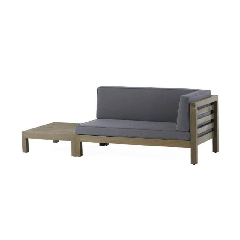 BANC D'ANGLE ET COFFRE À OAN, Gris foncé