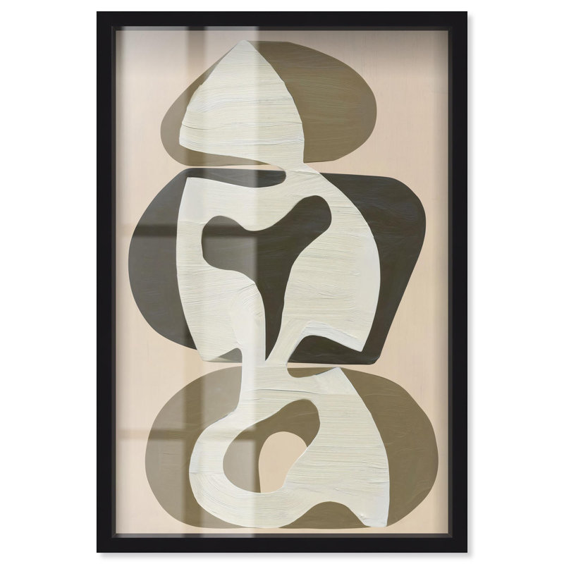 Décoration murale moderne Shape of Sage II Shadowbox Print par Art Remedy, H 55 po x l 37 po, Noir