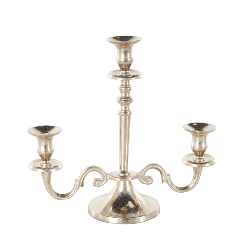 Bougeoir décoratif en aluminium et aluminium, Argent