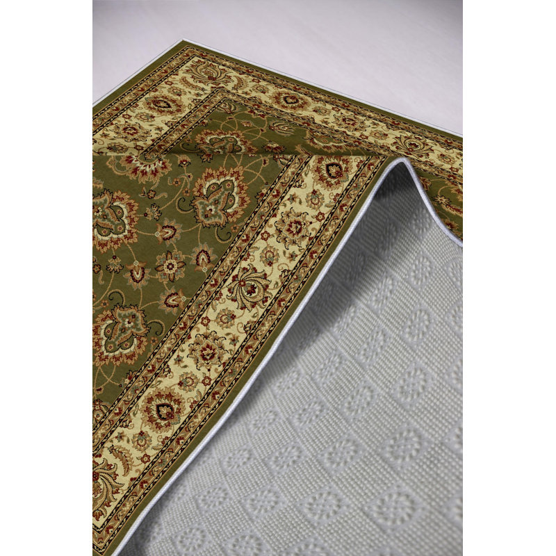 Eco-Friendly Digital Printed Carpet, 5.2 x 7.5 ft, Green | 100% Polyester, 650 g/m² | Antibacterial, Non-Slip PVC Dot Underside | Machine Washable, Low Pile Height: 0.16 in | Perfect for Home Décor & Comfort