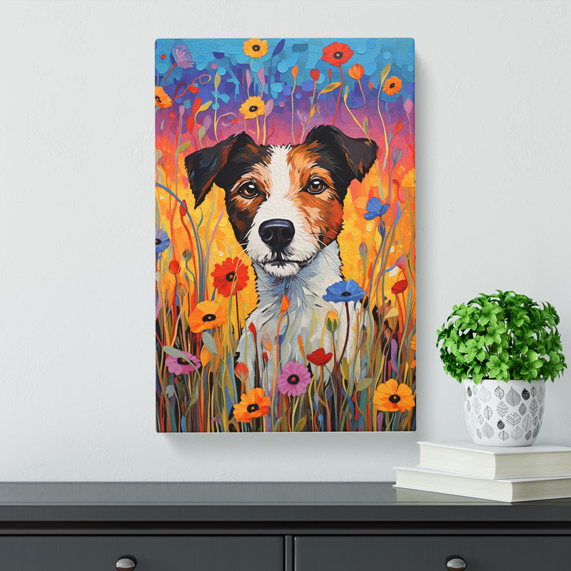 Jack Russell Colour Field - Wrapped Canvas, 76cm H x 50cm W x 3cm D