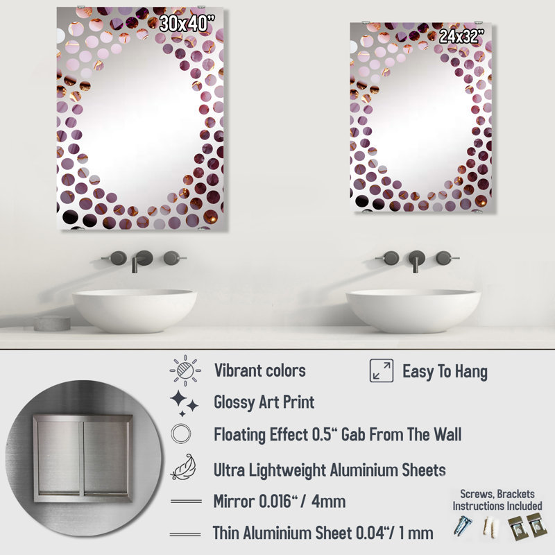 Gault - Miroir mural fractal abstrait MIR137656, 40 po x 30 po