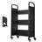 3-Tier Rolling Book Cart Single Sided L-Shaped Shelves Book Truck in Black
