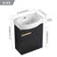 Meuble-lavabo de 16 pouces avec lavabo, meuble-lavabo avec portes à fermeture en douceur pour petite salle de bain