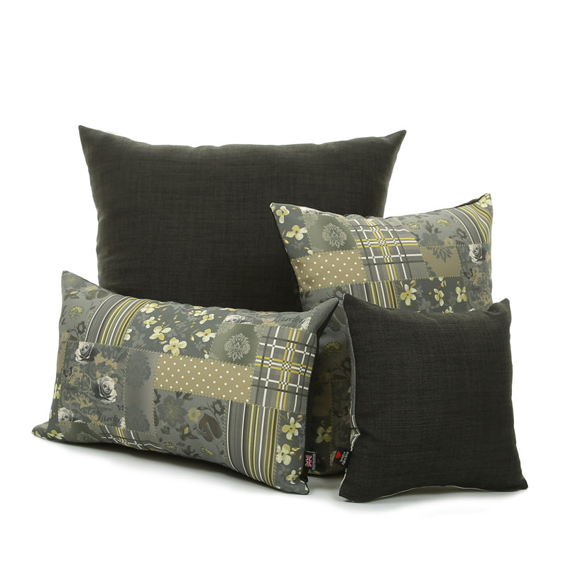 Chateau Patchwork Square Throw Cushion, 28cm x 28cm, Grey