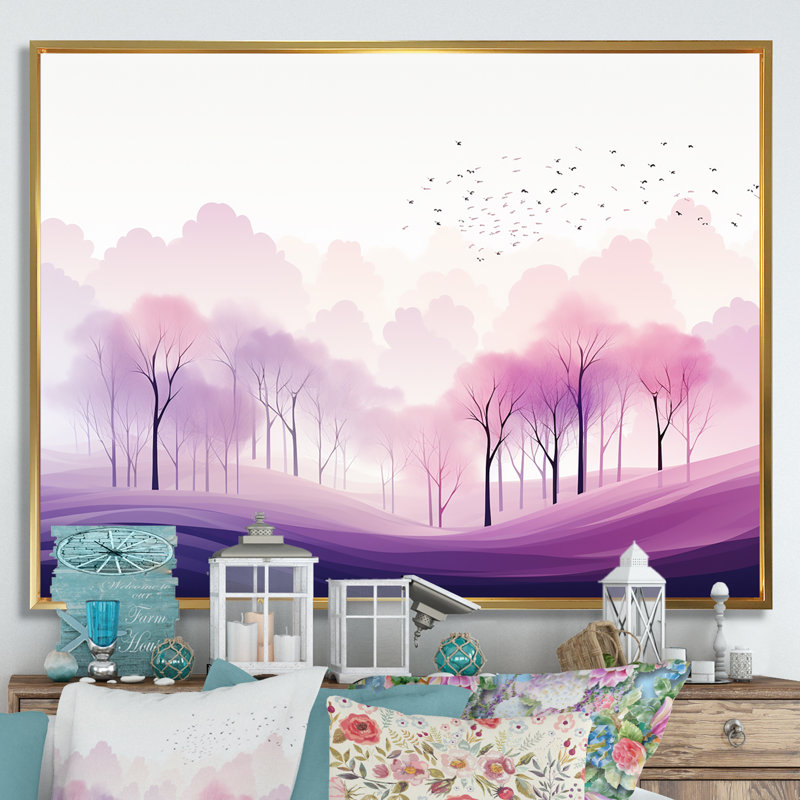 " Minimalism Forests Frequency III ", Gold Floater Framed, 34" H x 44" W x 1.5" D