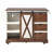 55.5" Farmhouse Kitchen Island with Drop Leaf, Kitchen Storage Island with Barn Door, Power Outlet, Rolling Kitchen Cart on Wheels with Spice Rack, for Home, Kitchen, Dining Room, White-1646713556