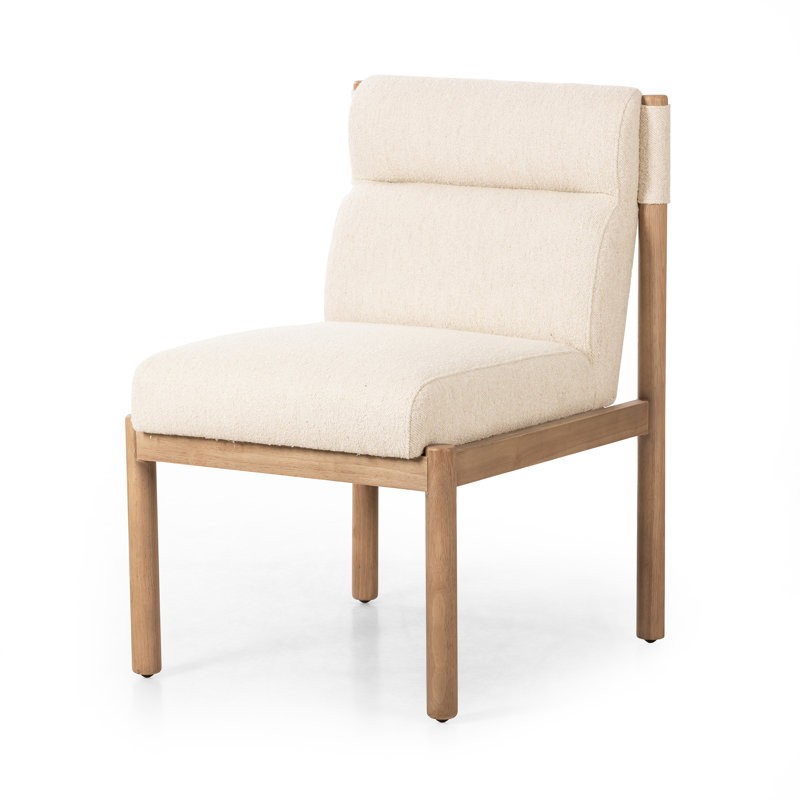 Kiano Upholstered Dining Chair, Ivory Polyester Blend