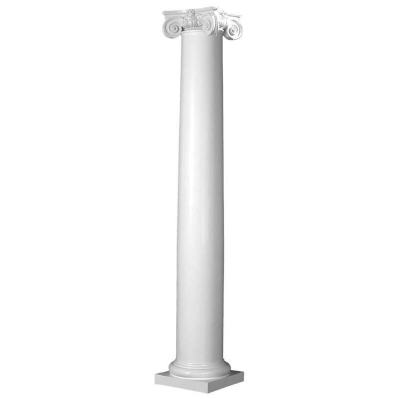 Colonne ronde Endura-Stone, 10 po de diamètre x H 5 pi ,  Base toscane et Scamozzi Capital,  Plan type A - non fendu / entier