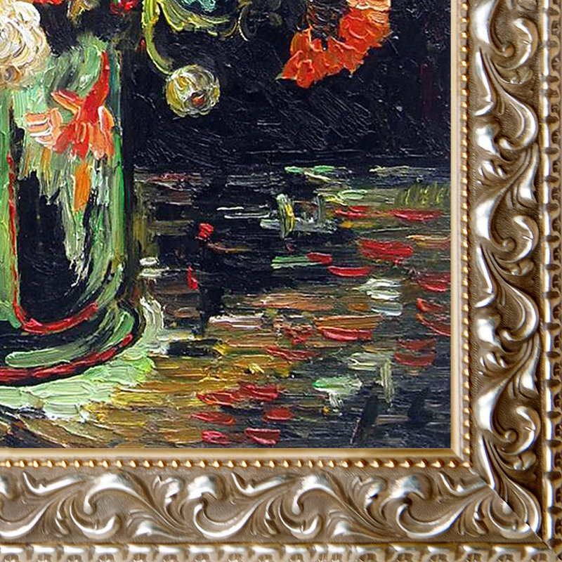 «Vase with Zinnias and Geraniums» par Vincent Van Gogh, peinture, H 29,5 po x l 25,5 po x P 2 po