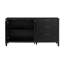Buffet minimaliste avec rangement à motif de vagues minimaliste noir-60414971