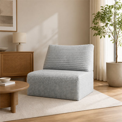Mobilier de maison à une place en tissu avec rembourrage intérieur en mousse souple, simple canapé décontracté gris antique