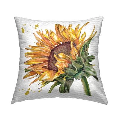 Modern Sunflower Bloom Outdoor Printed Pillow by Studio 731 rep. Levison Designs
