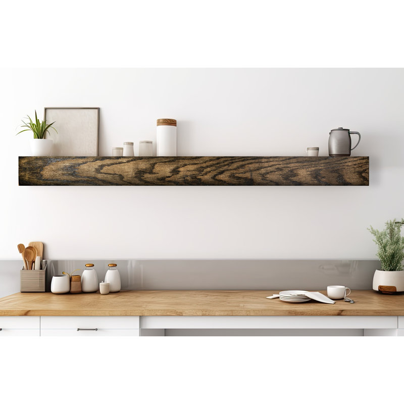 Fidelio Oak Floating Shelf, Ebony, 5" H x 59" W x 8" D
