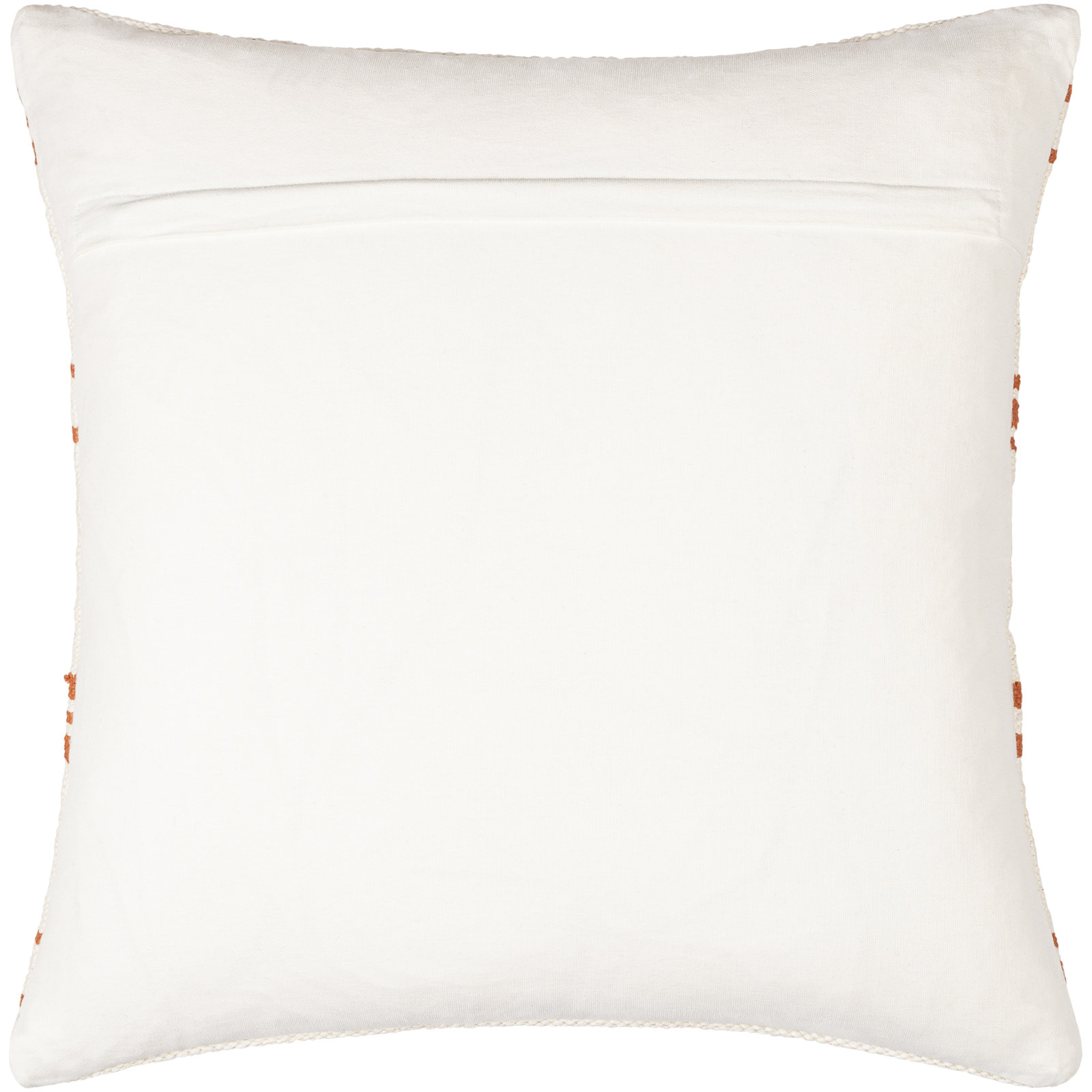 Chanterelle Embroidered Cotton Throw Pillow, White/Orange, 22" x 22", Down