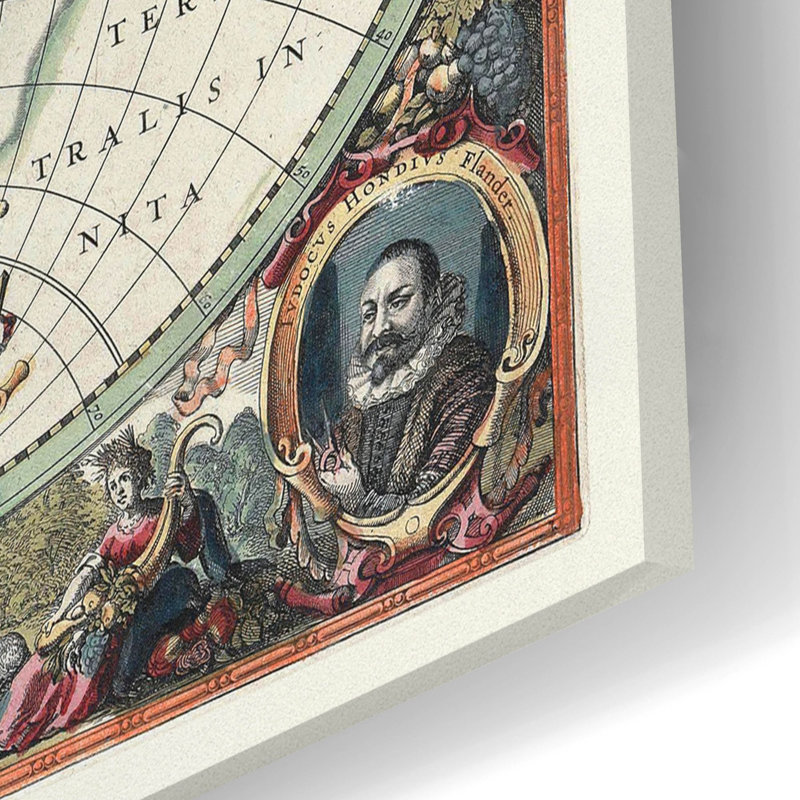 «Nova Totius Terrarum Or bis Tabula» par Hines, art mural en verre acrylique, H 16 po x l 24 po x P 0,2 po