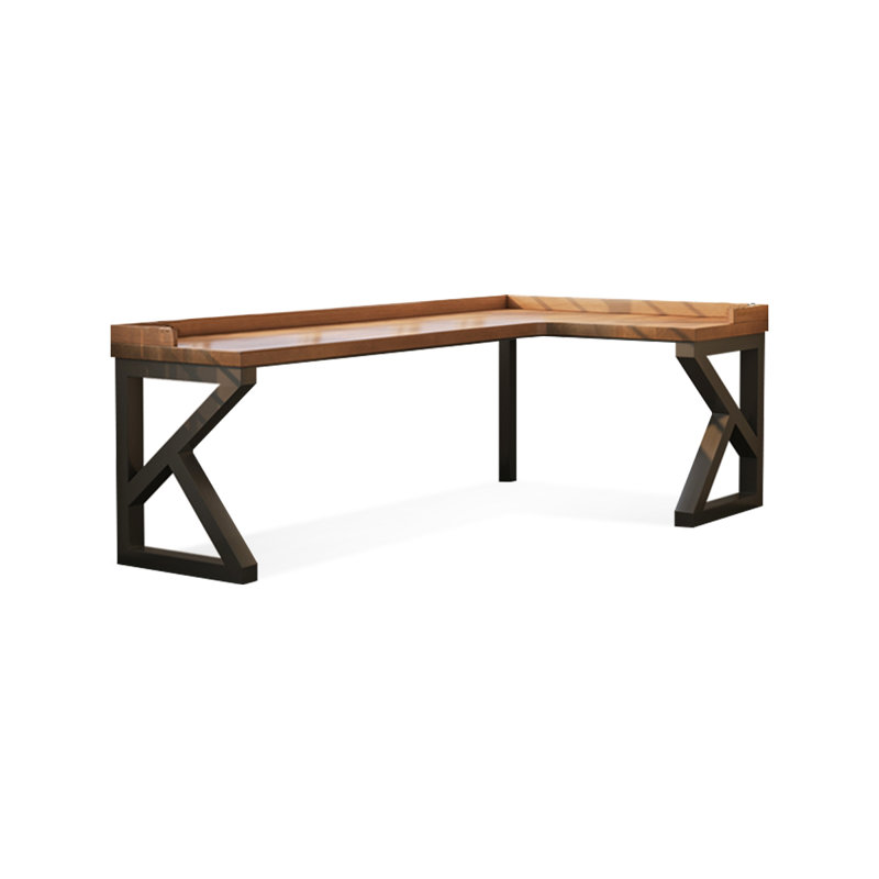 Walnut L-Shaped Solid Wood  desk, 29.53" H x 78.74" W x 47.24" D, Right Hand Return