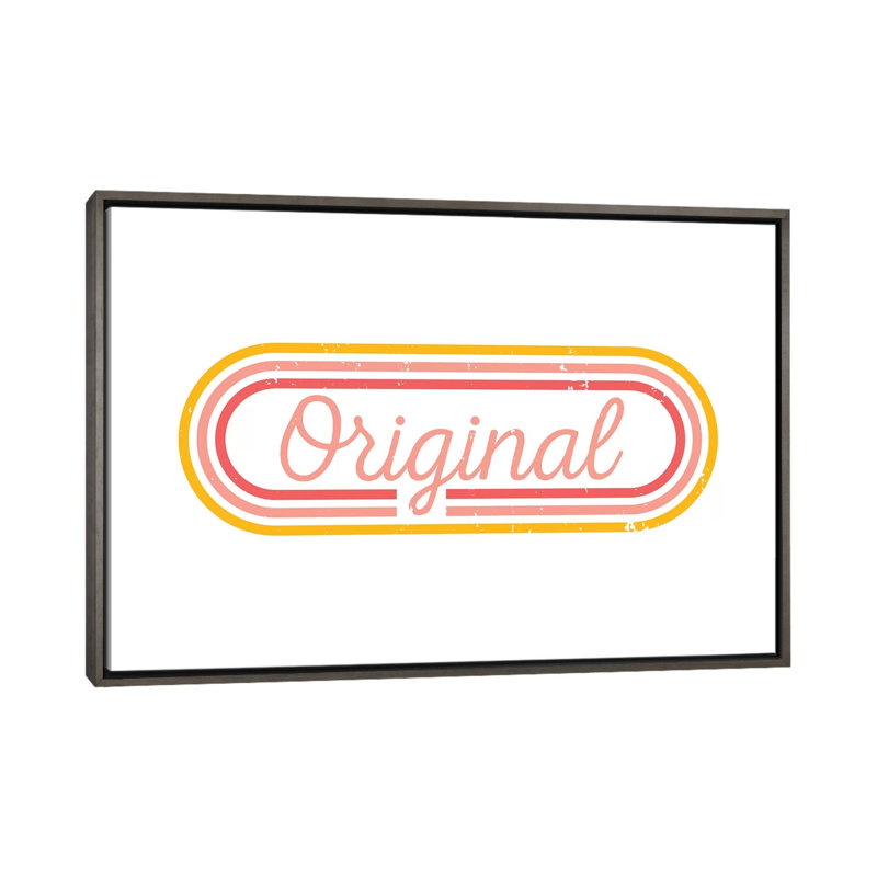Original - reproduction d'art textuel, H 40 po x l 60 po x 1,5 po, Toile avec cadre en bois gris, Pas de tapis