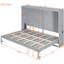 Grand lit mural gris - Conception peu encombrante offrant une expérience de sommeil confortable dans des meubles multifonctionnels pour petits espaces-1197956357-1197956352